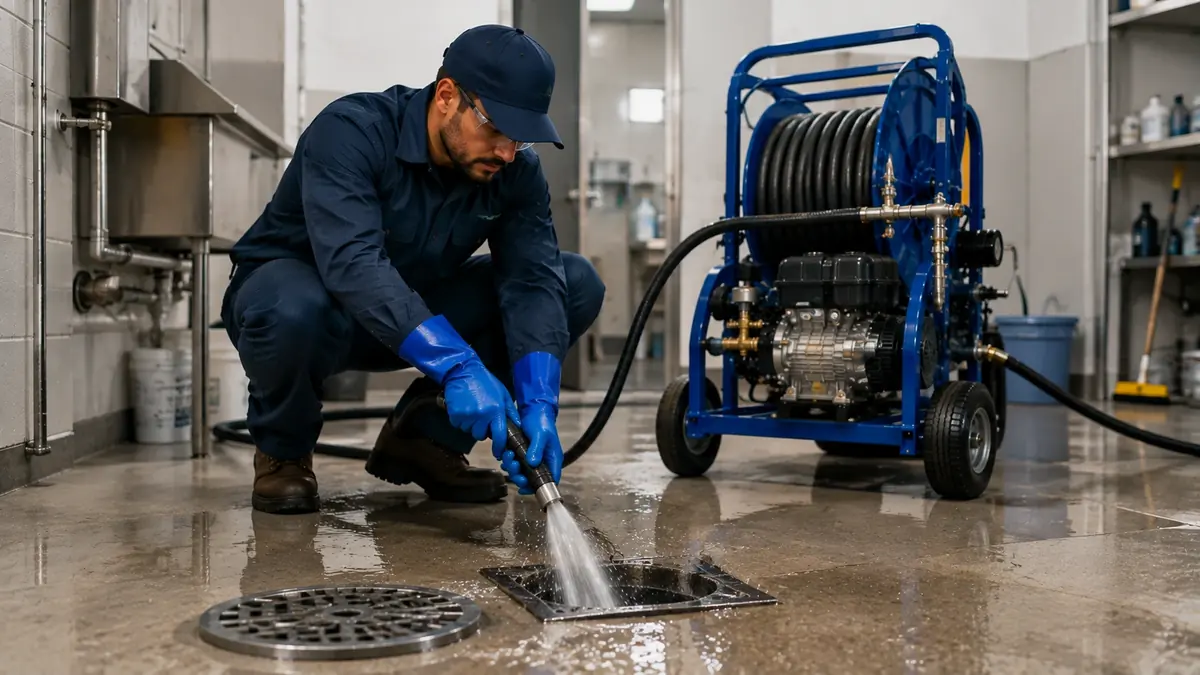 Floor Drain Hydro Jet Cleaning in Walnut
