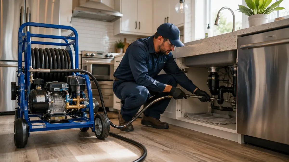 Kitchen Drain Hydro Jetting in Walnut