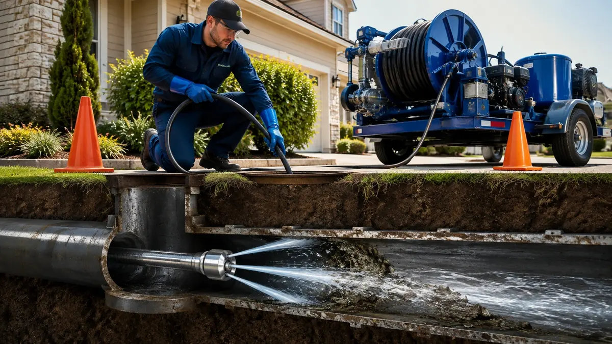 Main Sewer Line Hydro Jet Cleaning in Walnut