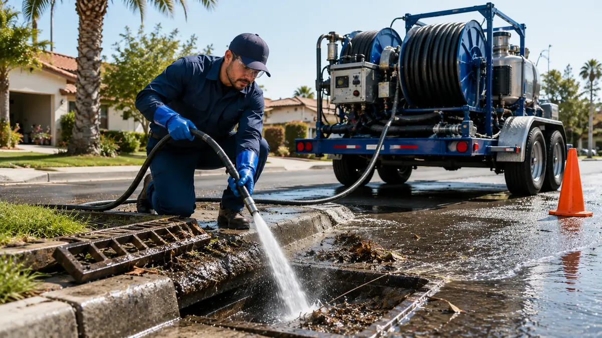 Storm Drain Hydro Jet Cleaning in Walnut