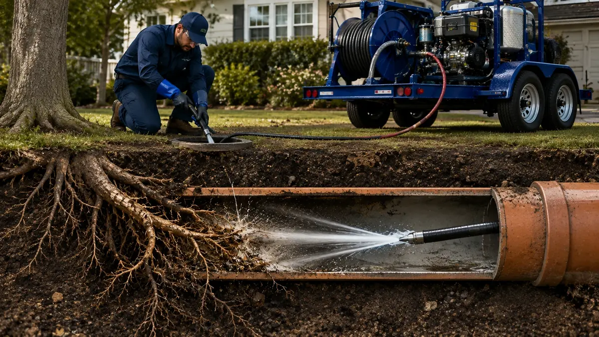 Tree Root Removal with Hydro Jetting in Walnut